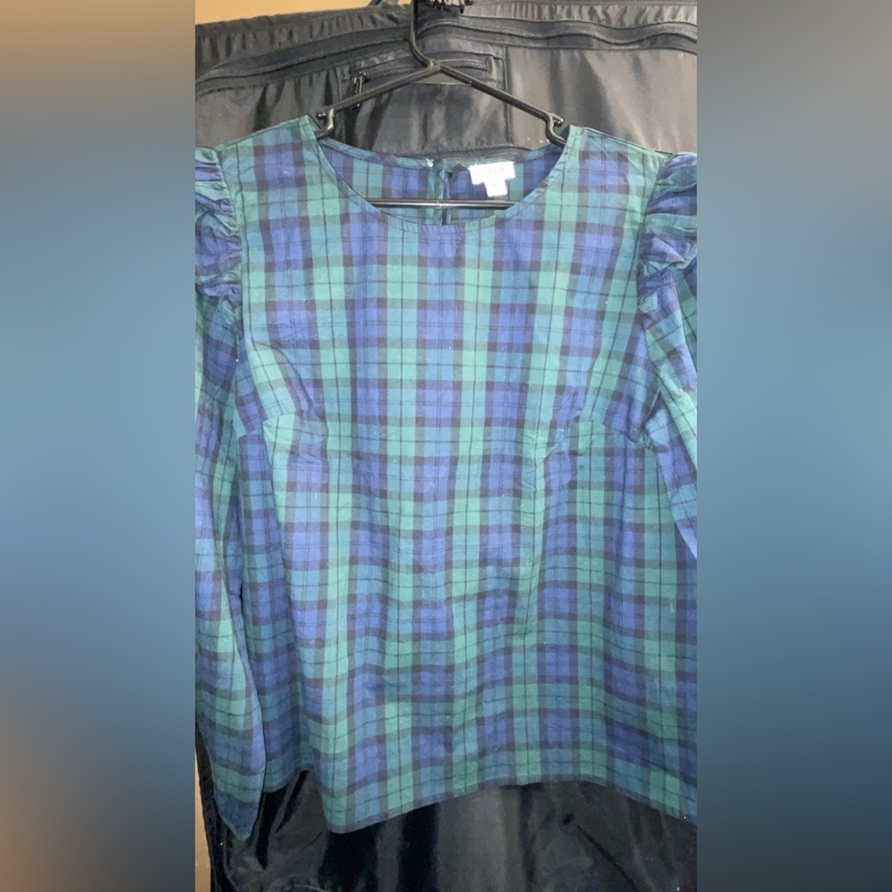 Jcrew tartan print top